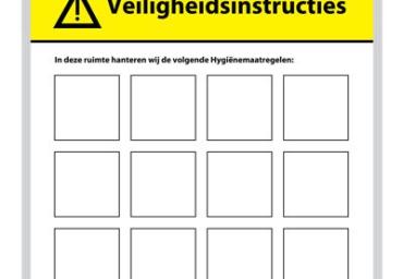 Bord verkrijgbaar met tekst in NL, FR of DE